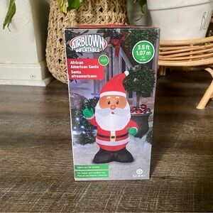 Gemmy Christmas African-American Santa Airblown Inflatable 3.5 Ft LED Light New